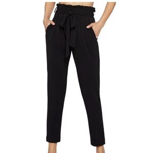 BCBGeneration Black Paperbag Tie-Waist Pants